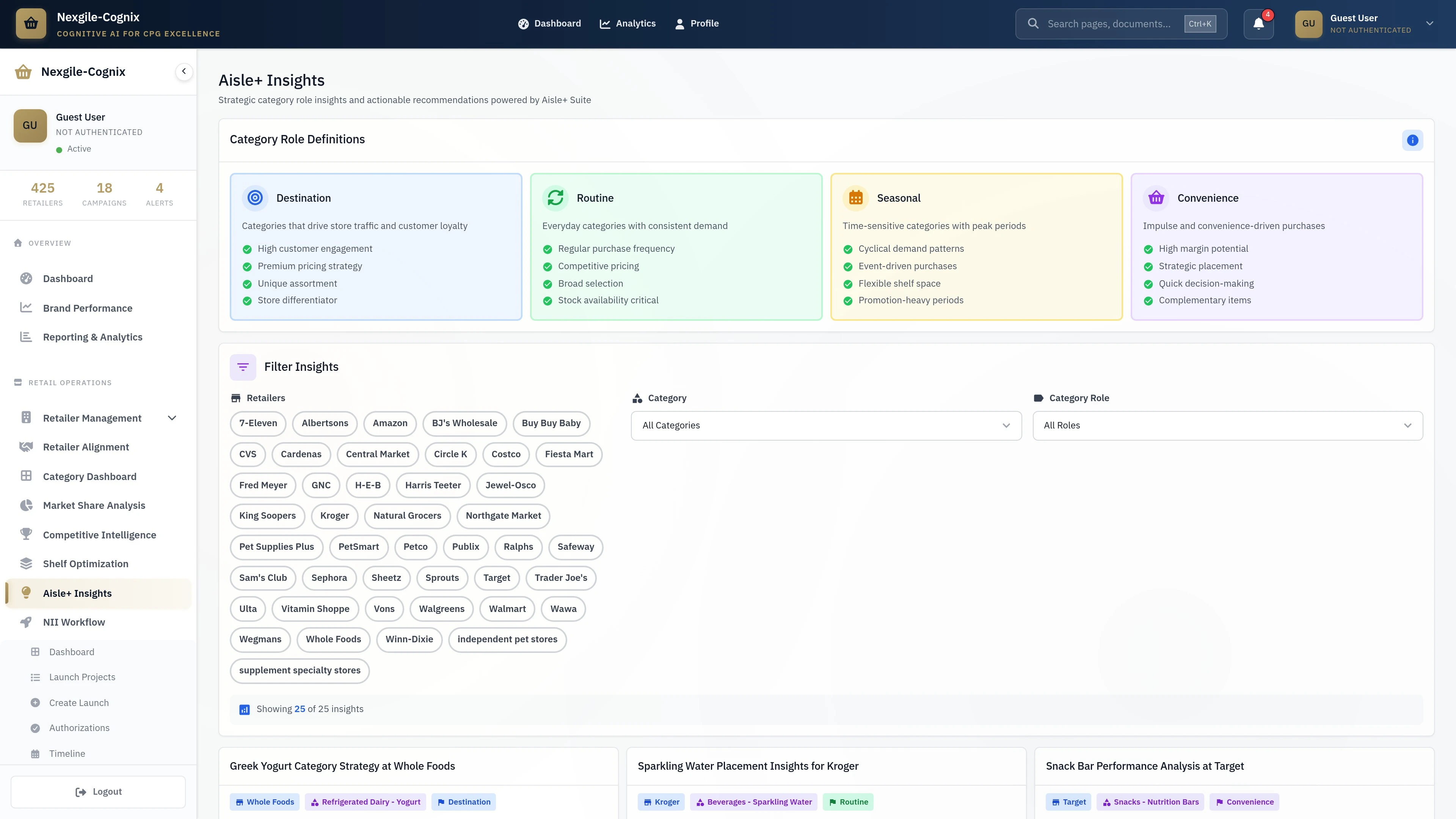 Category Management - Aisle Insights Dashboard showcasing comprehensive category intelligence and analytics
